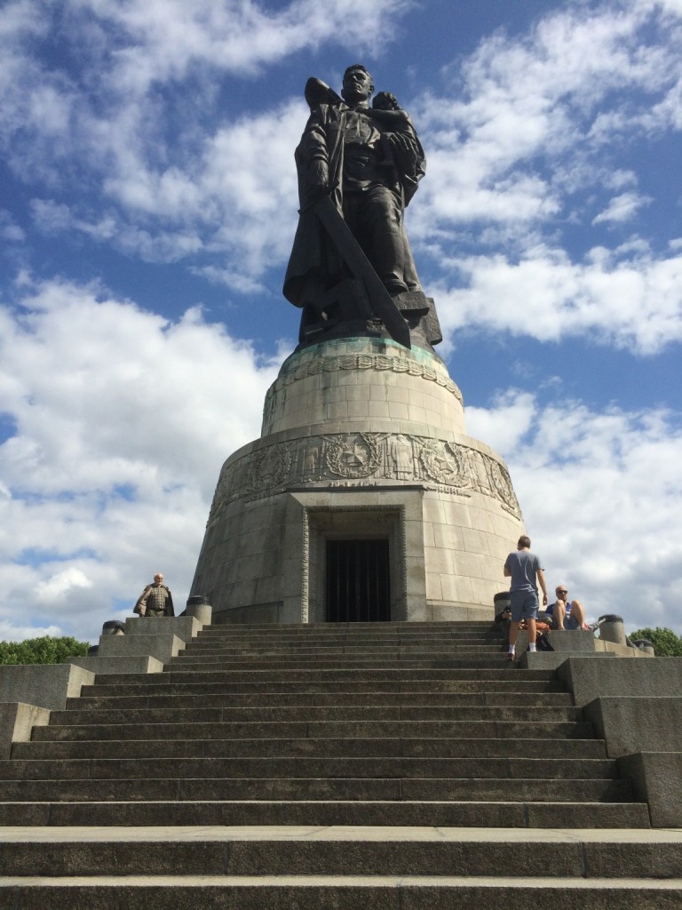 soviet war memorial statue at treptower park, berlin