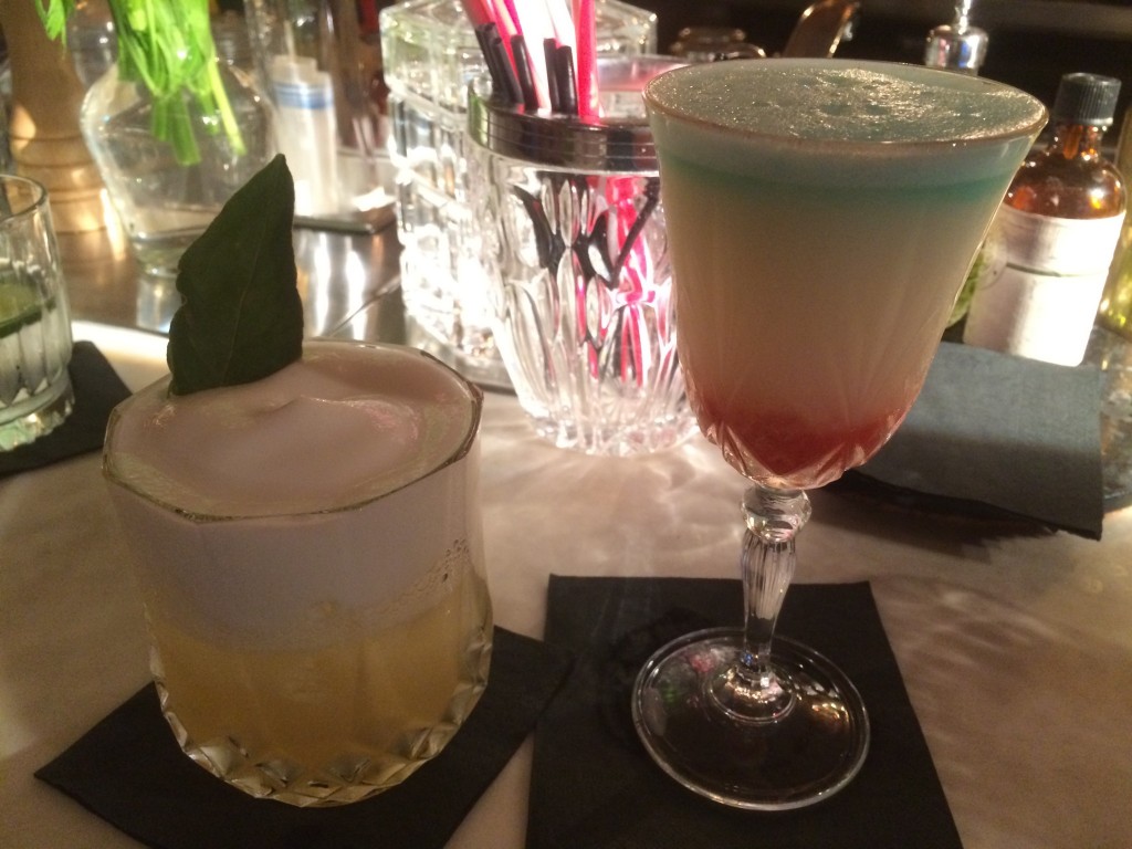 Two drinks from Le syndicat; le laurier apollon and mad in france