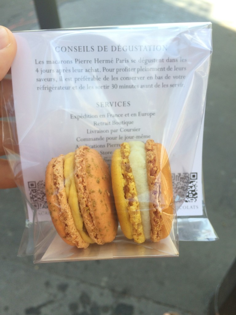 pistaccio and citrus tea macaron from Pierre Herme