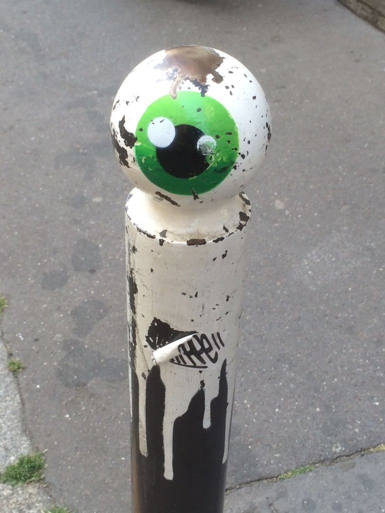 Paris street art eyeball post