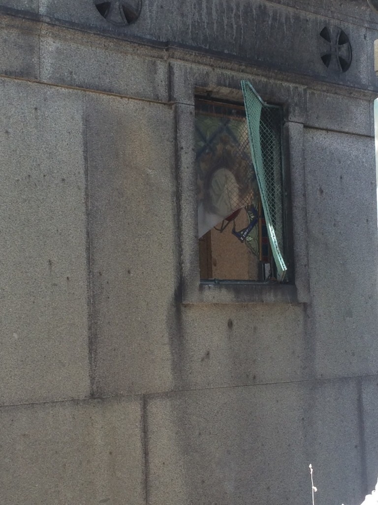 Tomb opened from the inside