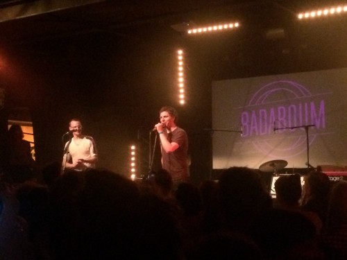 Michael Cera and Alden Penner perform at badaboom in Paris