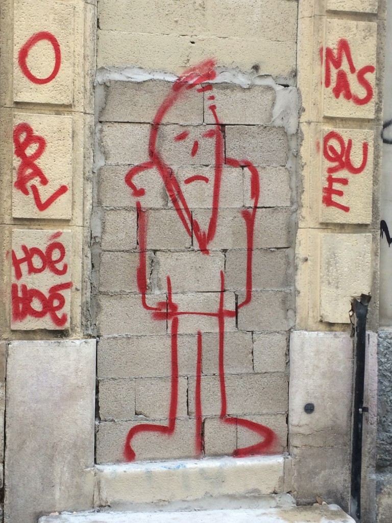 line drawing graffiti of a man