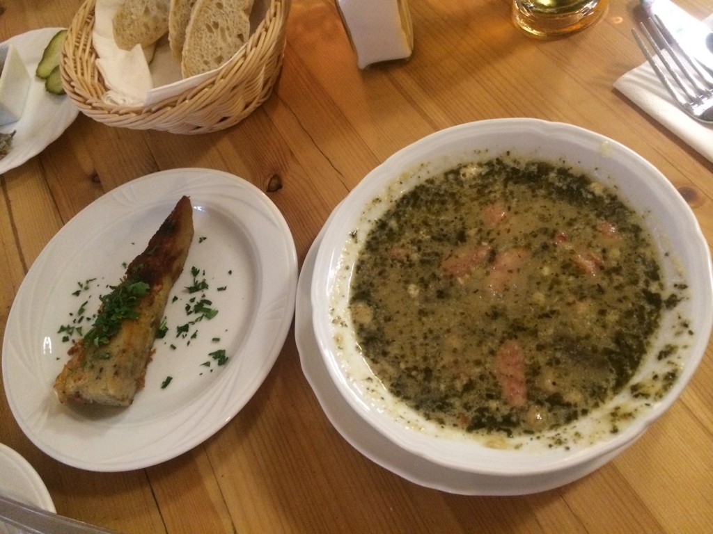 Zurek (sour rye flour soup).  Up there with matzo ball for most comforting soup ever.