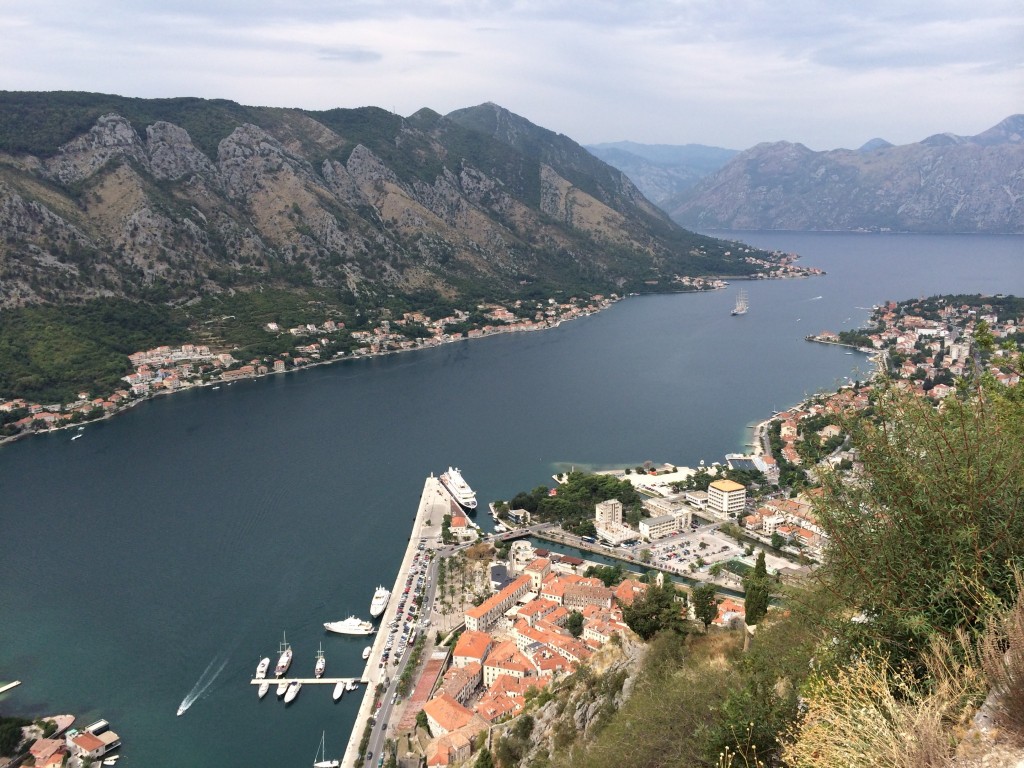 View from the top of Kotor's city walls