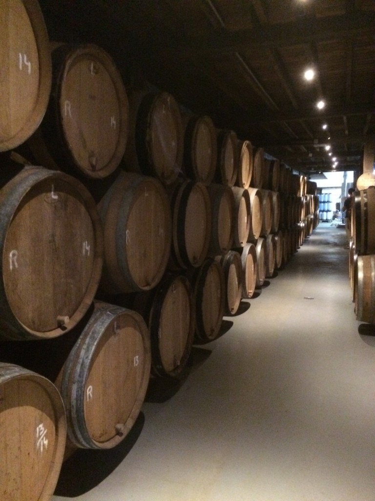 wall of barrels at Cantillon brewery